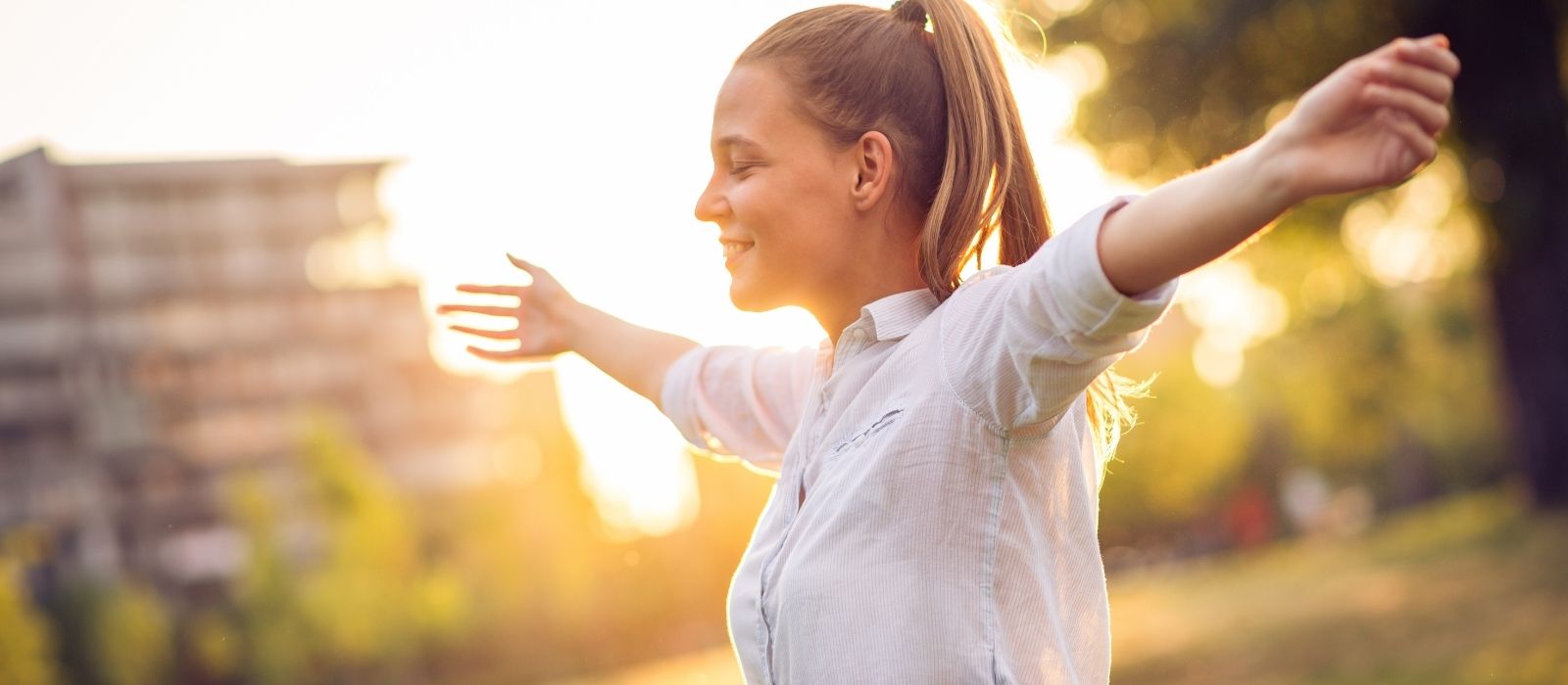 woman calm morning warm soft natural light