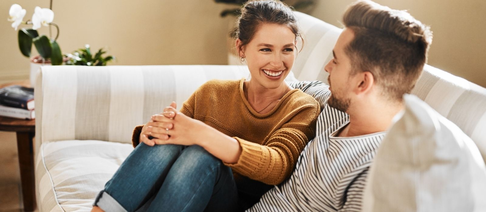 woman calm thoughtful warm interior natural light