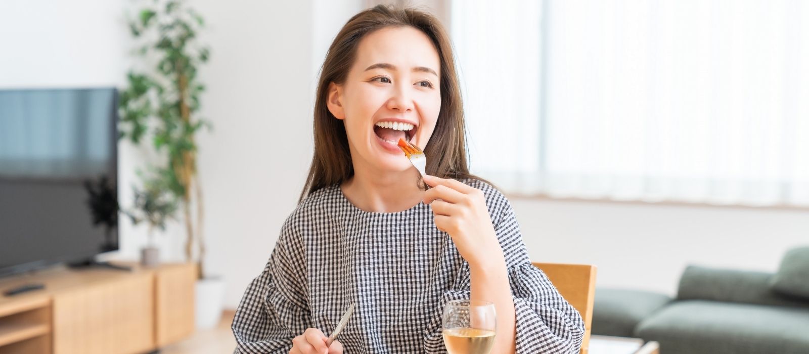 woman food plant protein warm light kitchen