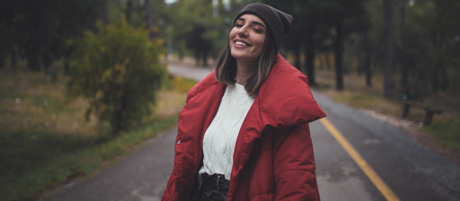Woman walking outdoors in soft natural light
