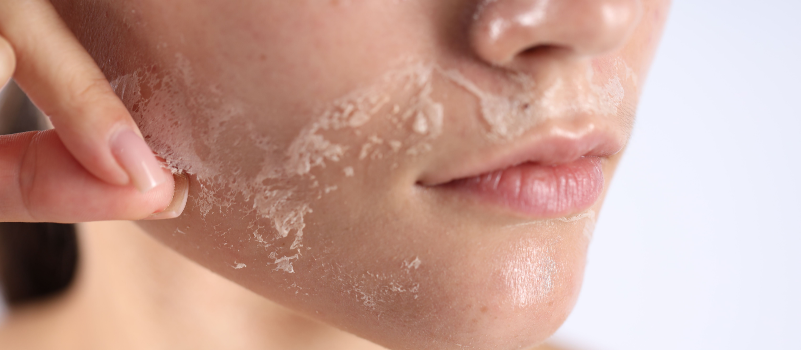 Close up of calm glowing skin in warm light
