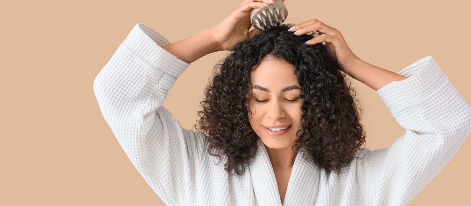 woman scalp hair warm natural light close up