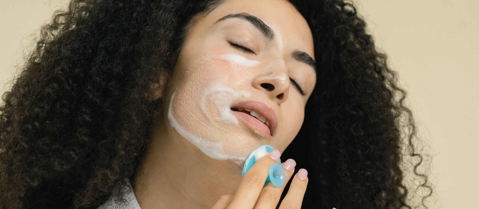 Woman with radiant skin in soft natural light