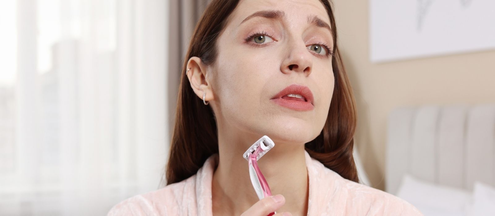 Woman with smooth clear skin in natural light